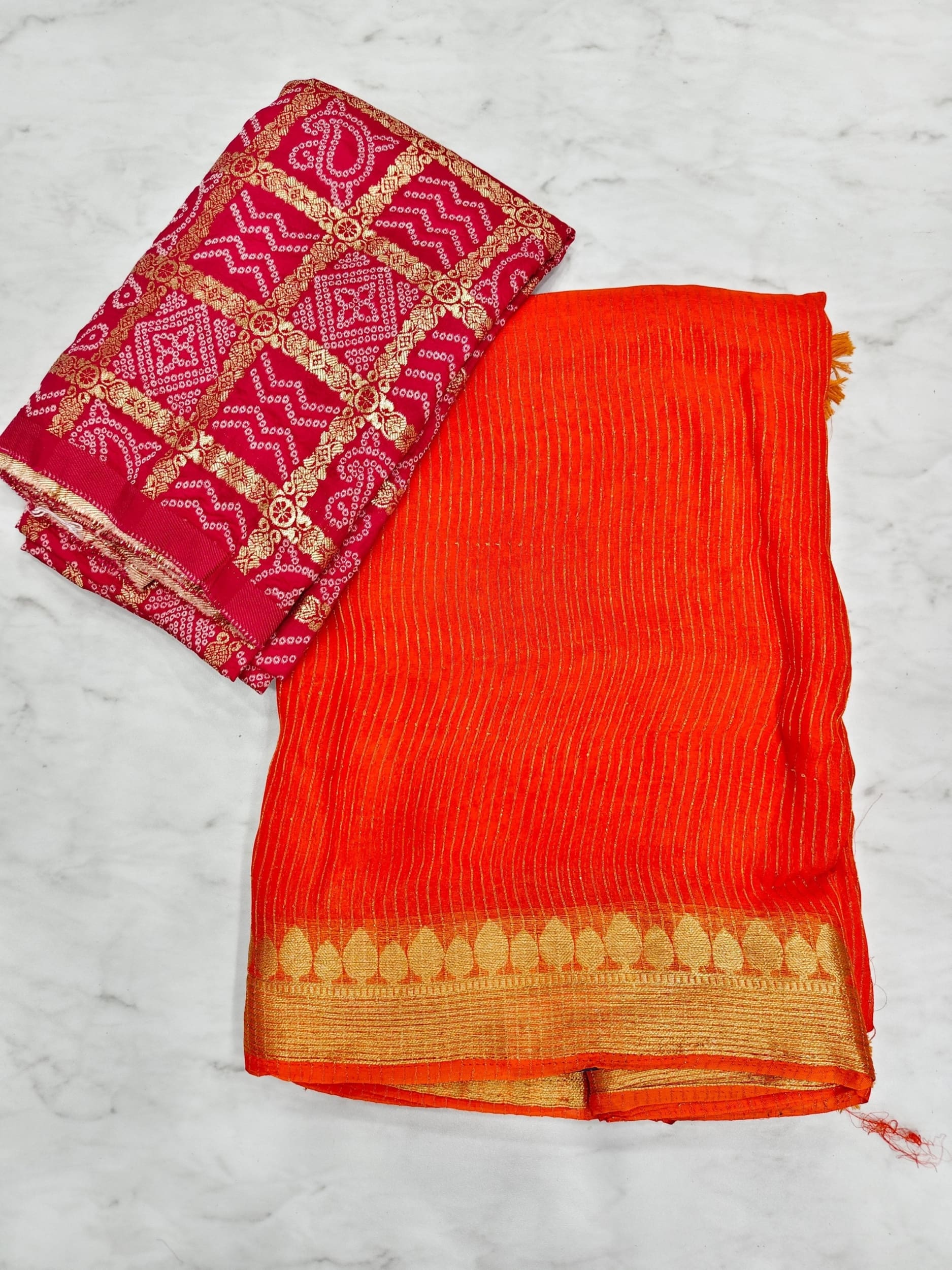 Trending Orange Saree(premium Quality)