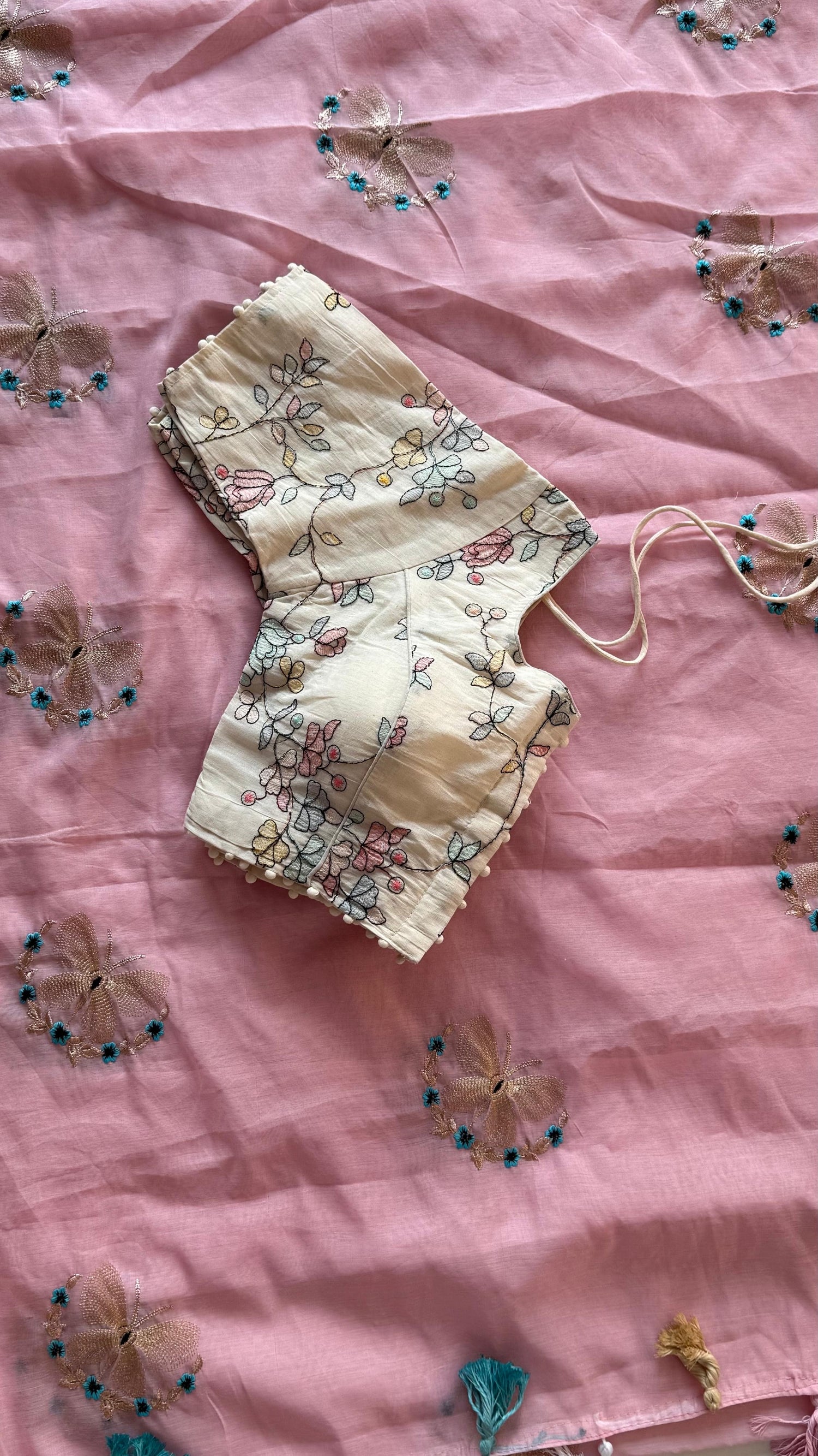 Cotton silk saree in beautiful butterfly design