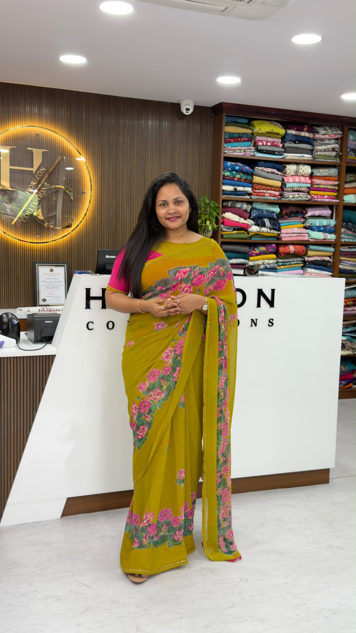 Fox Georgette saree with maggam work