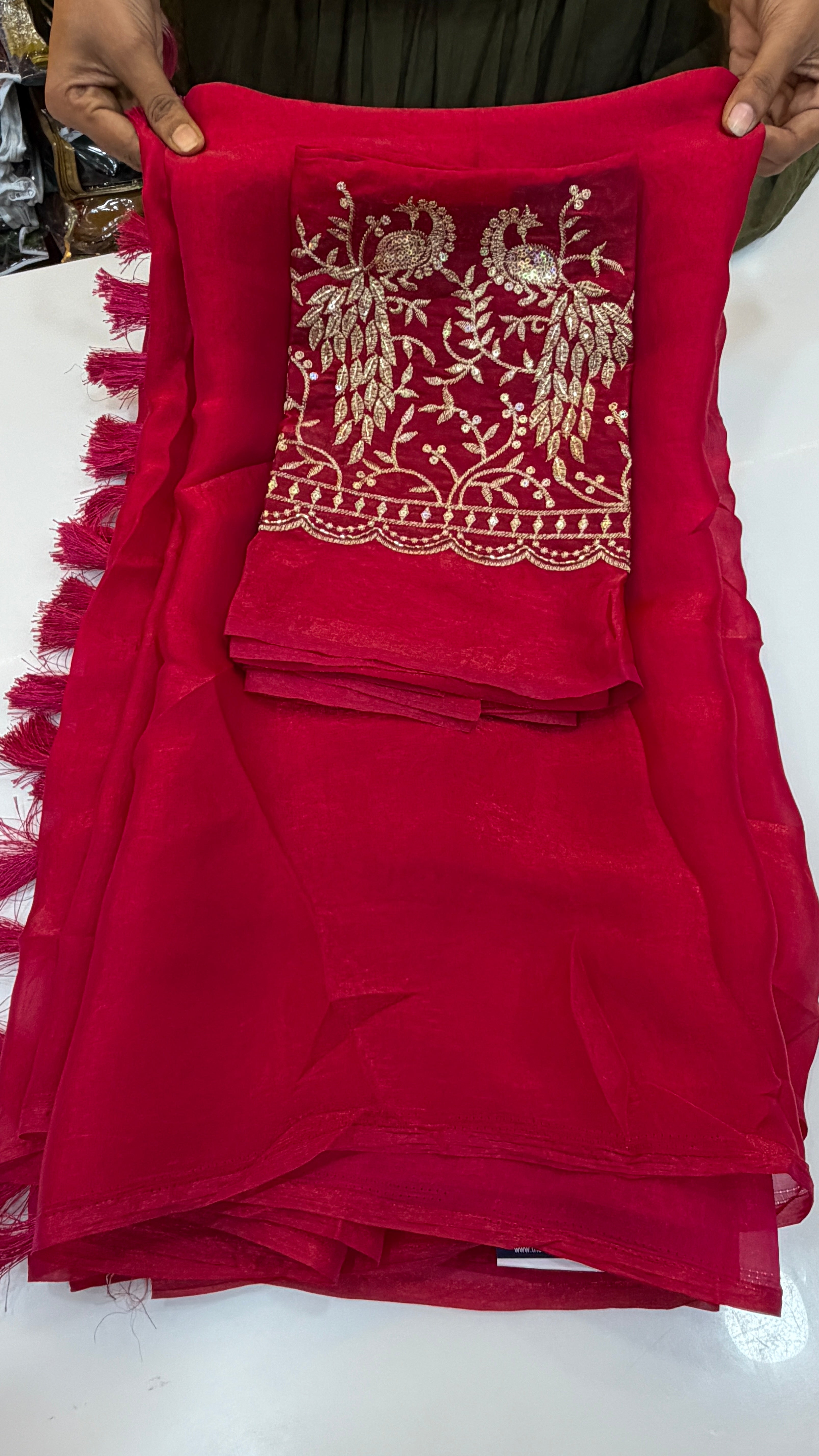 Space silk party saree