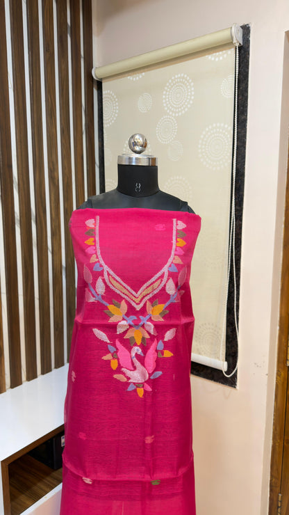 Handloom Muslin Jamdhani Dress materials
