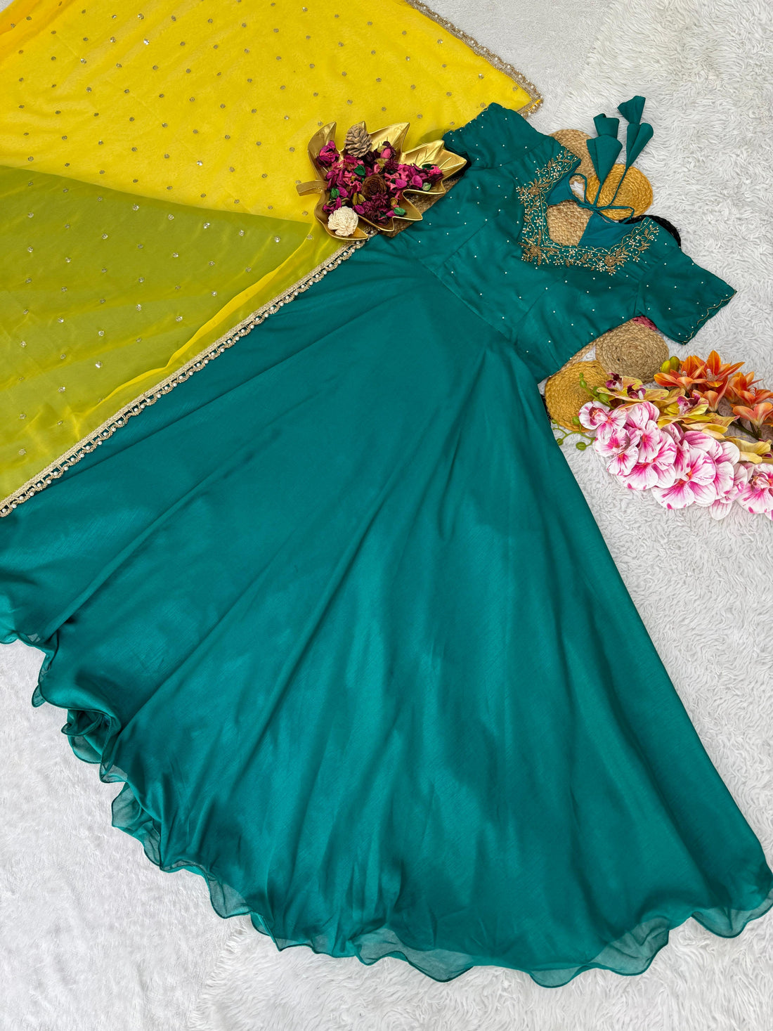 Anarkali with Maggam work