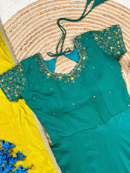 Maxi frock with maggam work