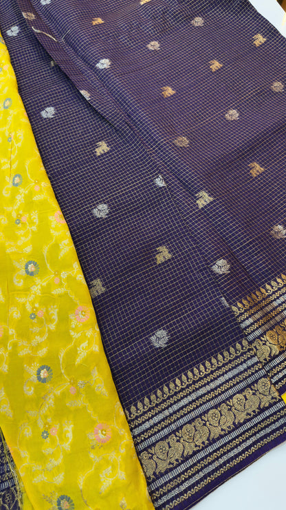 Orange Special Traditional Chexs saree