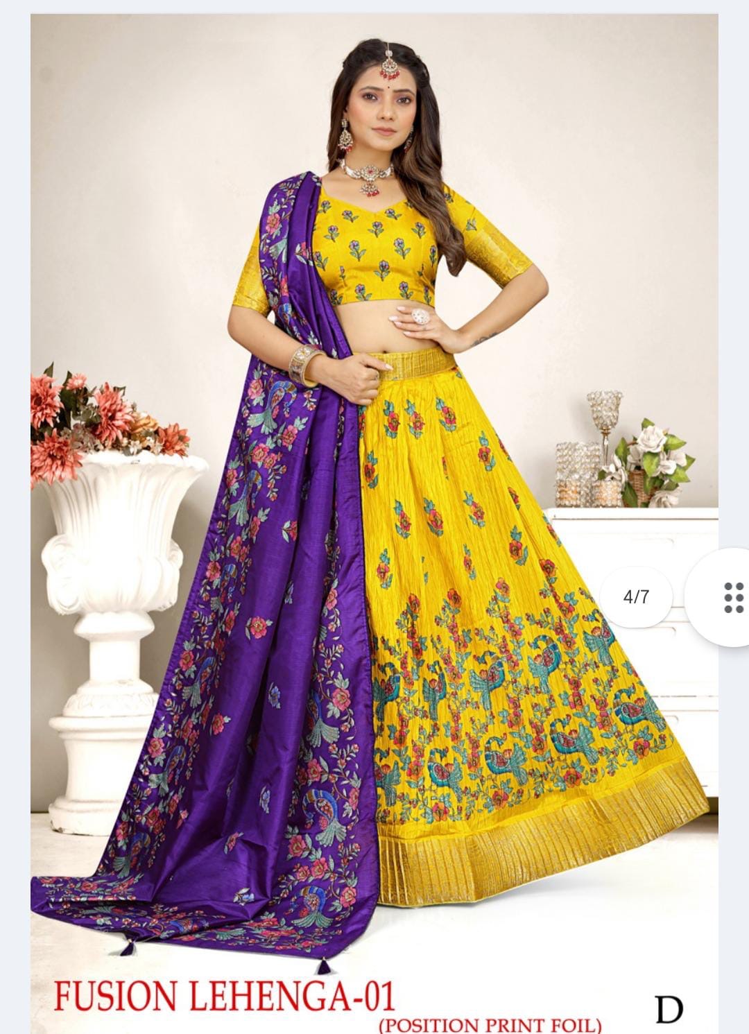 Kalamkari Dola Silk lehengas