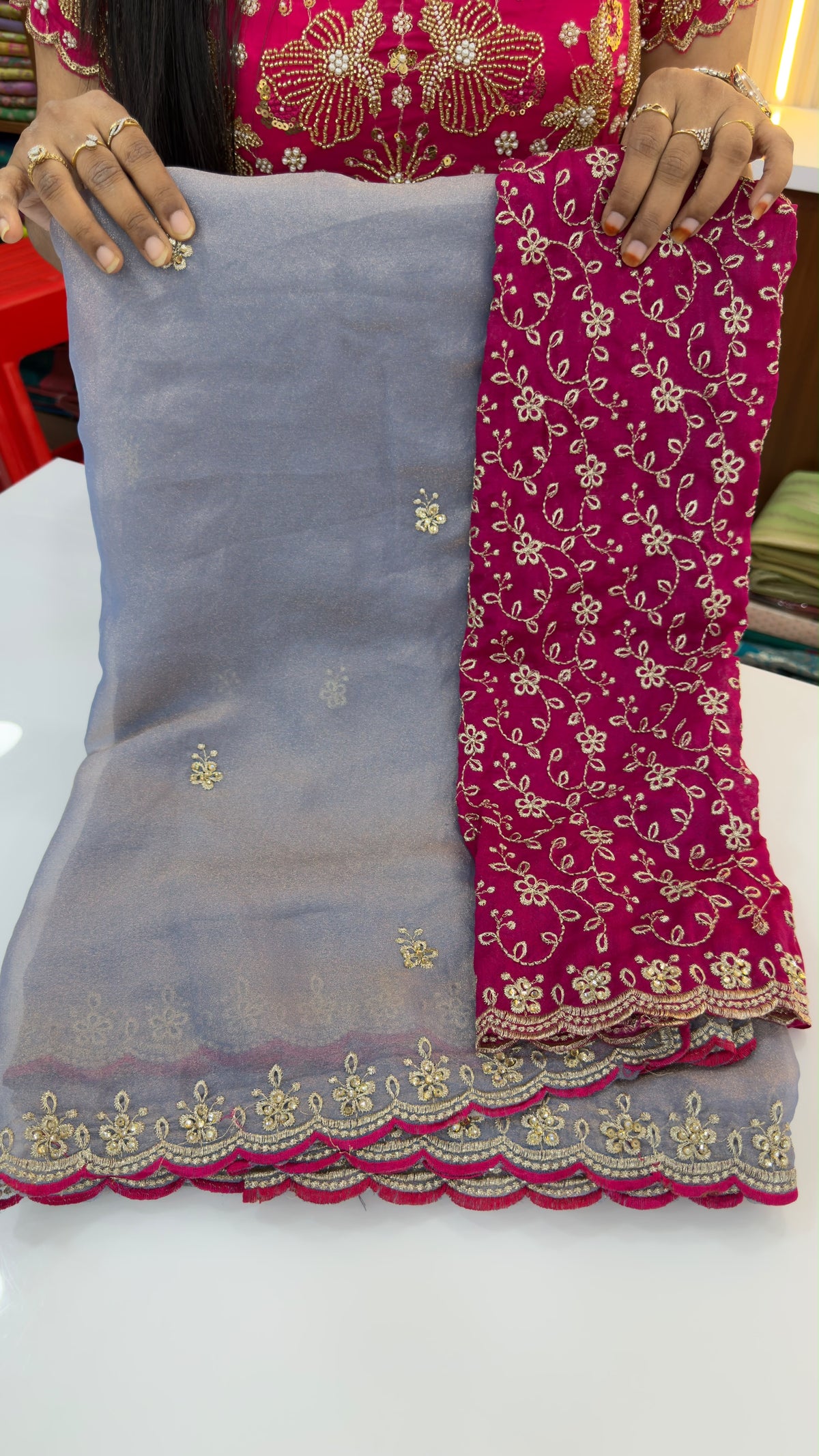 Soft  tissue party Wear sarees