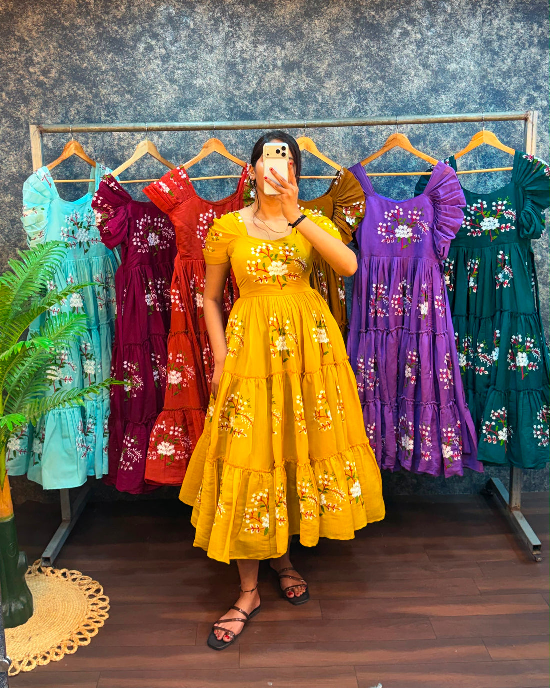 Mul cotton frocks with embroidery