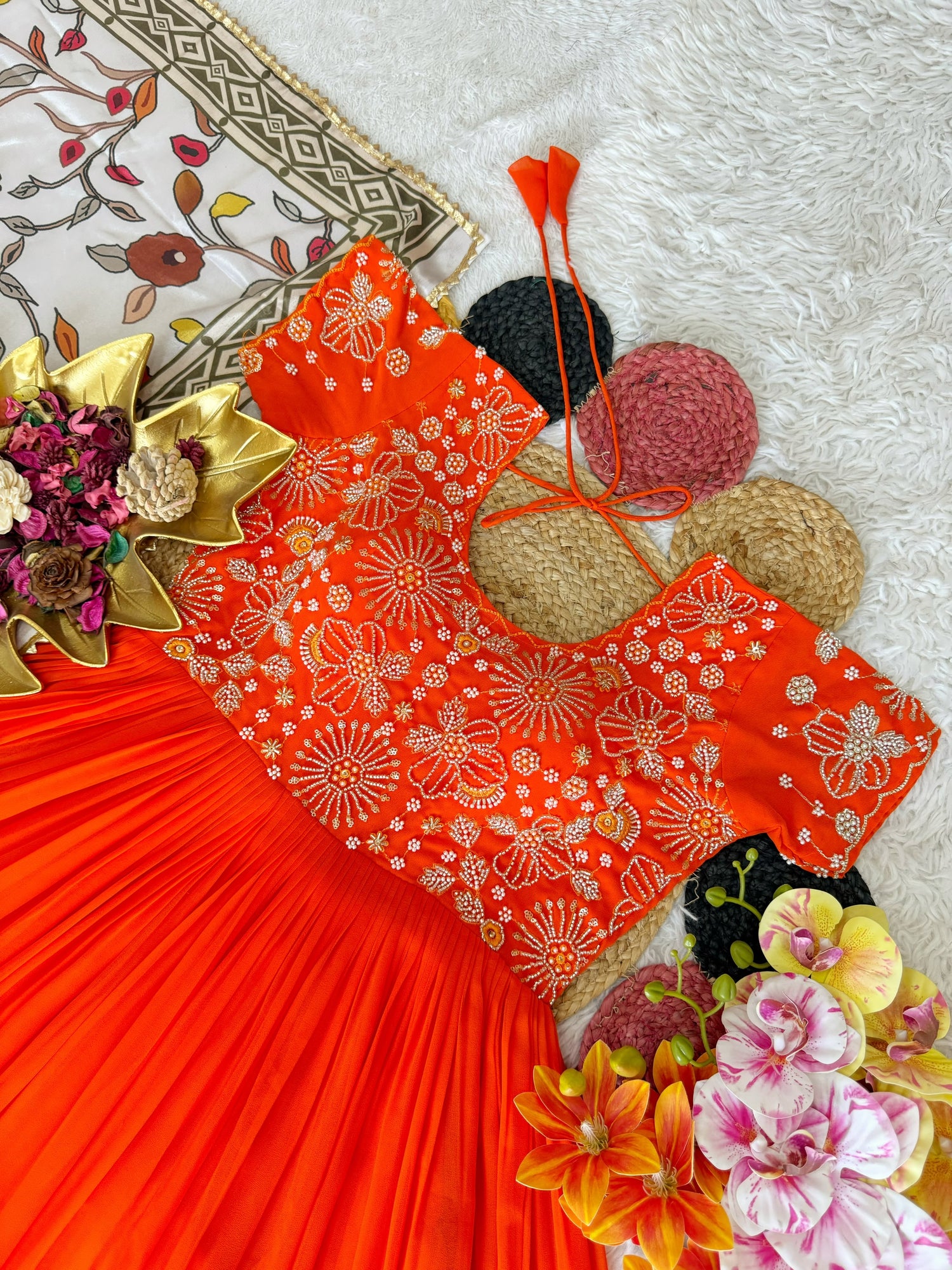 Beautiful Maggam Work Gown With Kalamkari Dupatta(NON-STORE)
