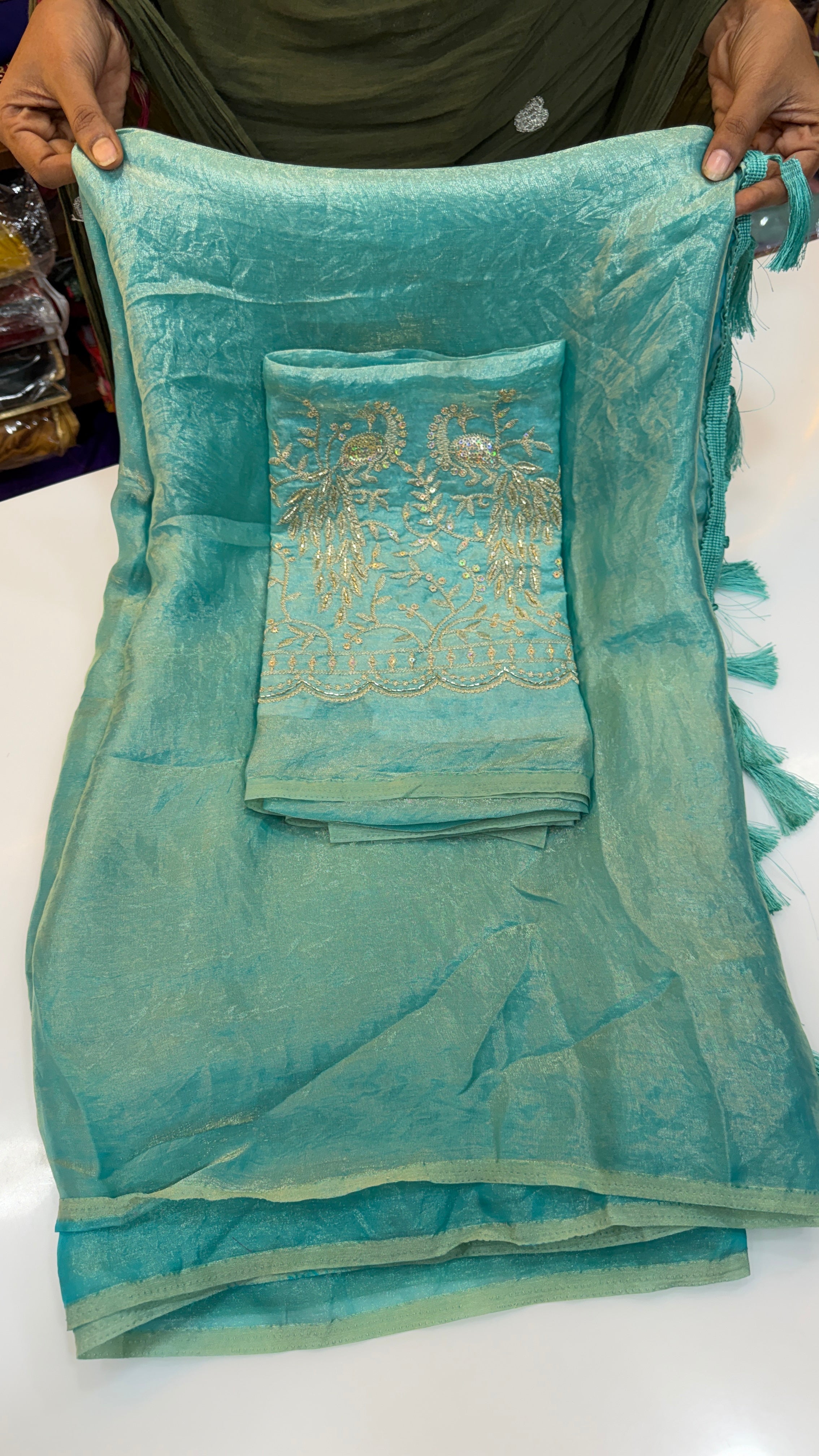 Space silk party saree