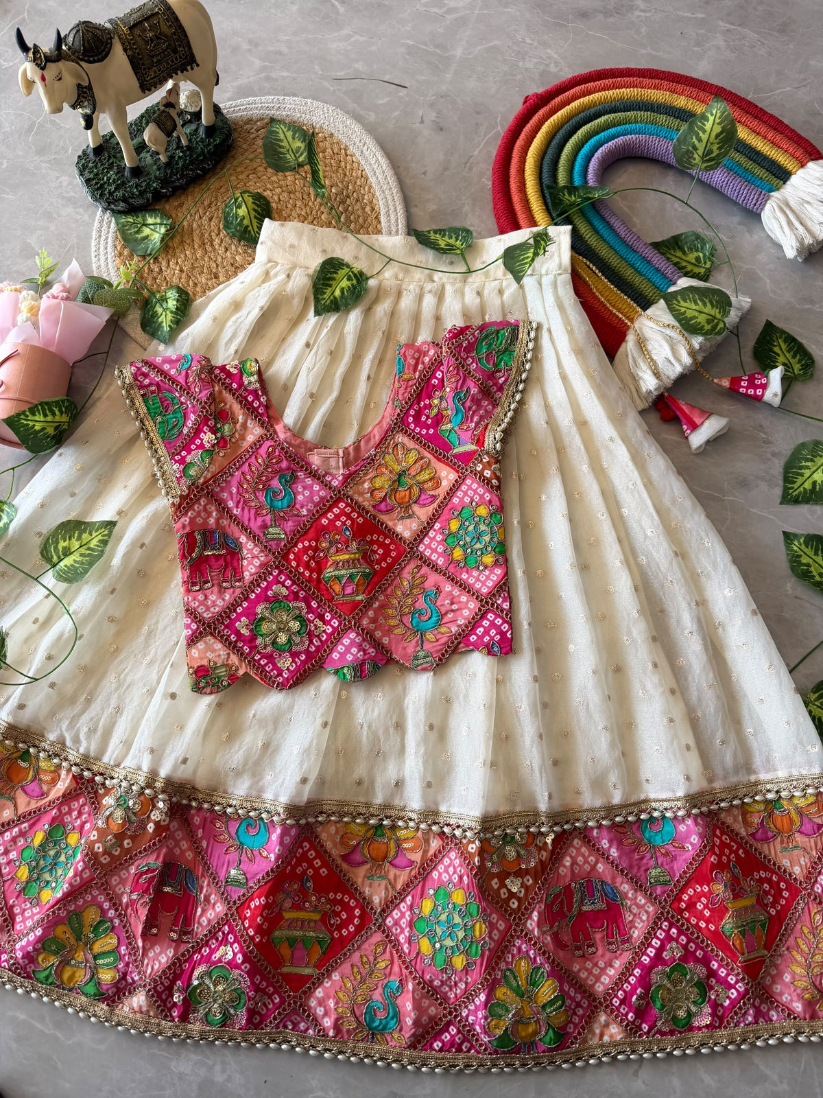 BANDHEJ THEME KIDS LEHENGA (NON-STORE)
