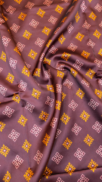Rajkot Patola inspired design in Tussar fabric