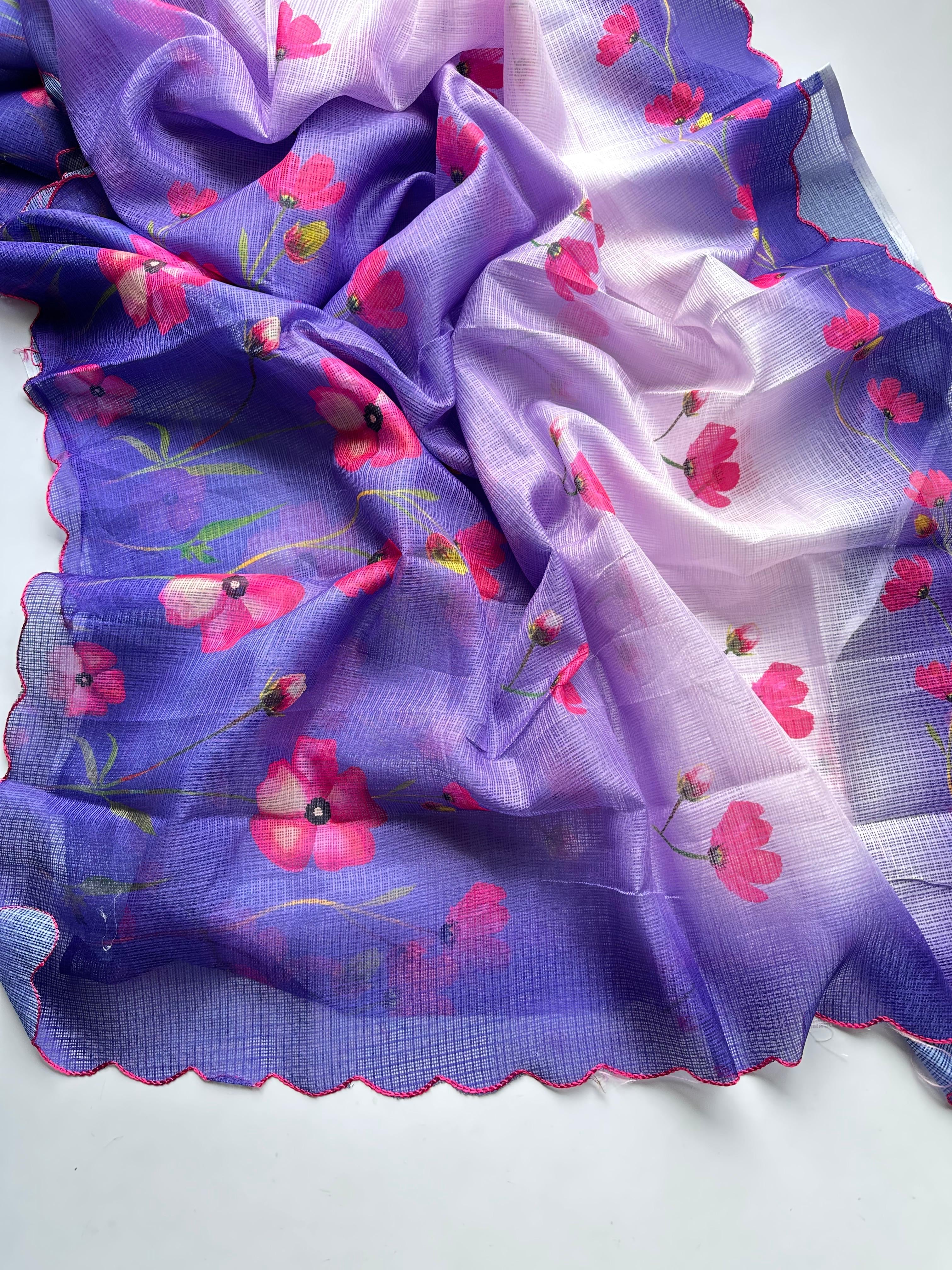 Heavy kota check in floral print