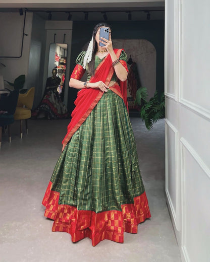 Green traditional lehenga