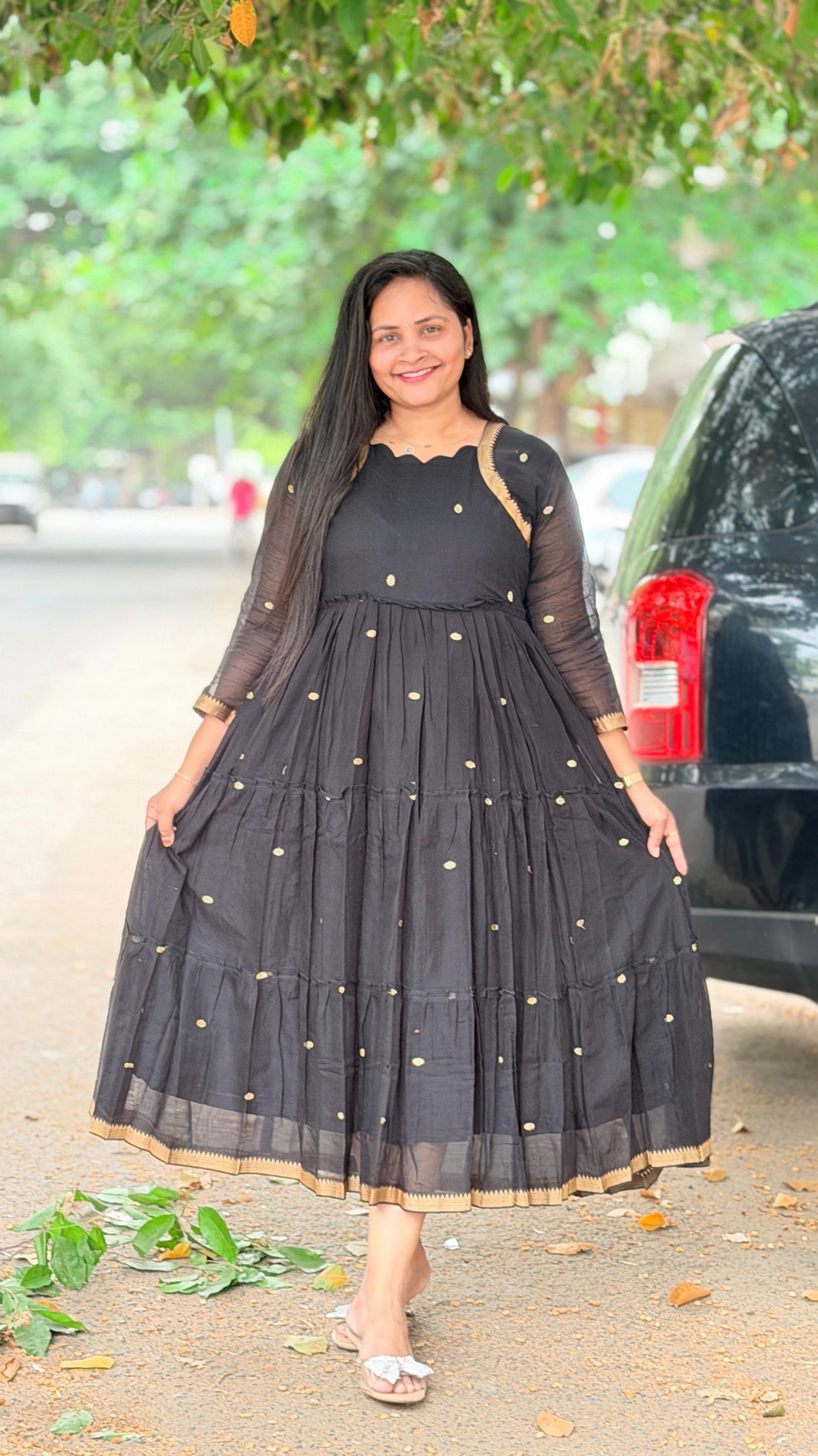 Narayanpet cotton frocks with flare and cotton lining