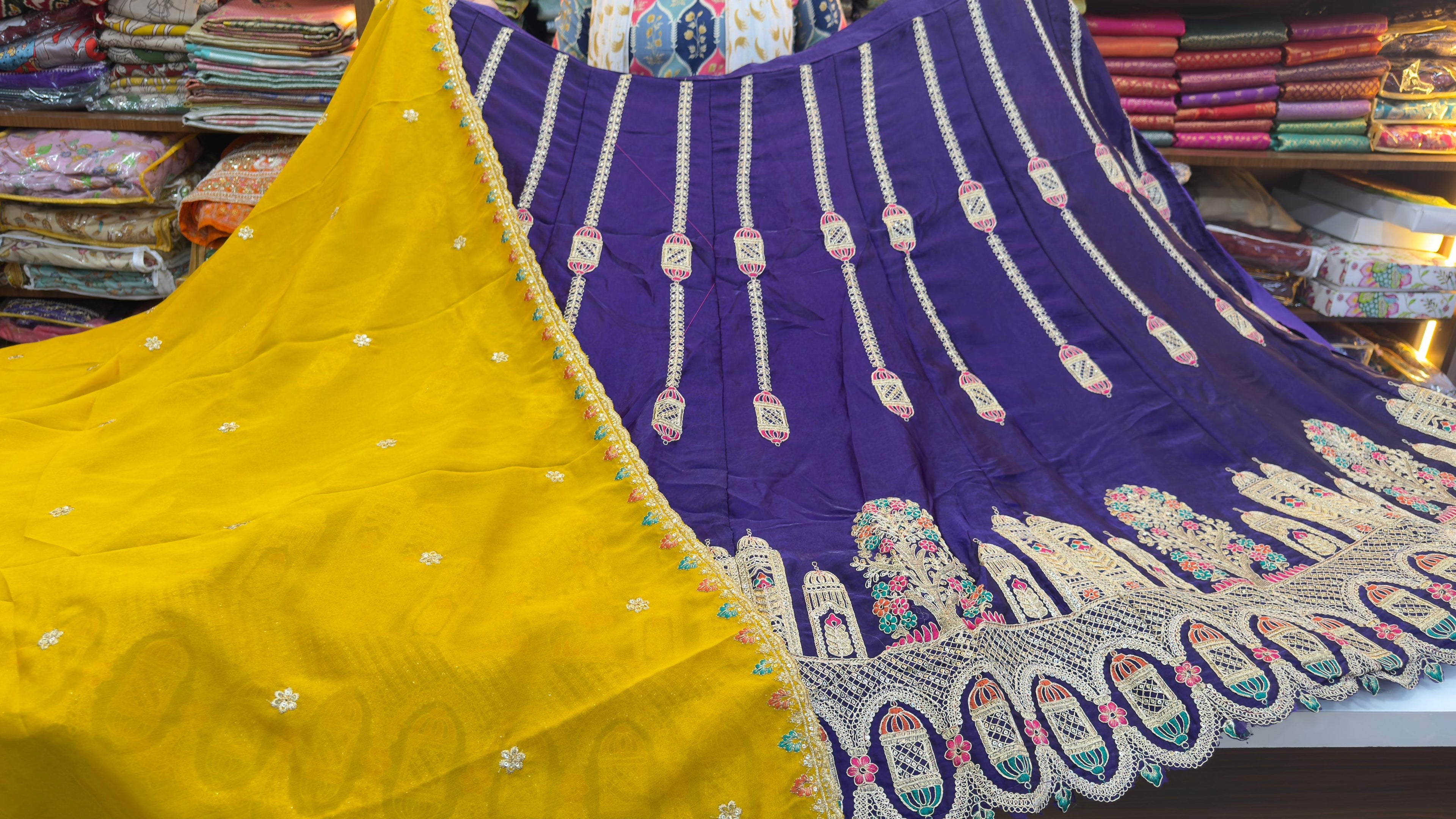 Space silk lehengas
