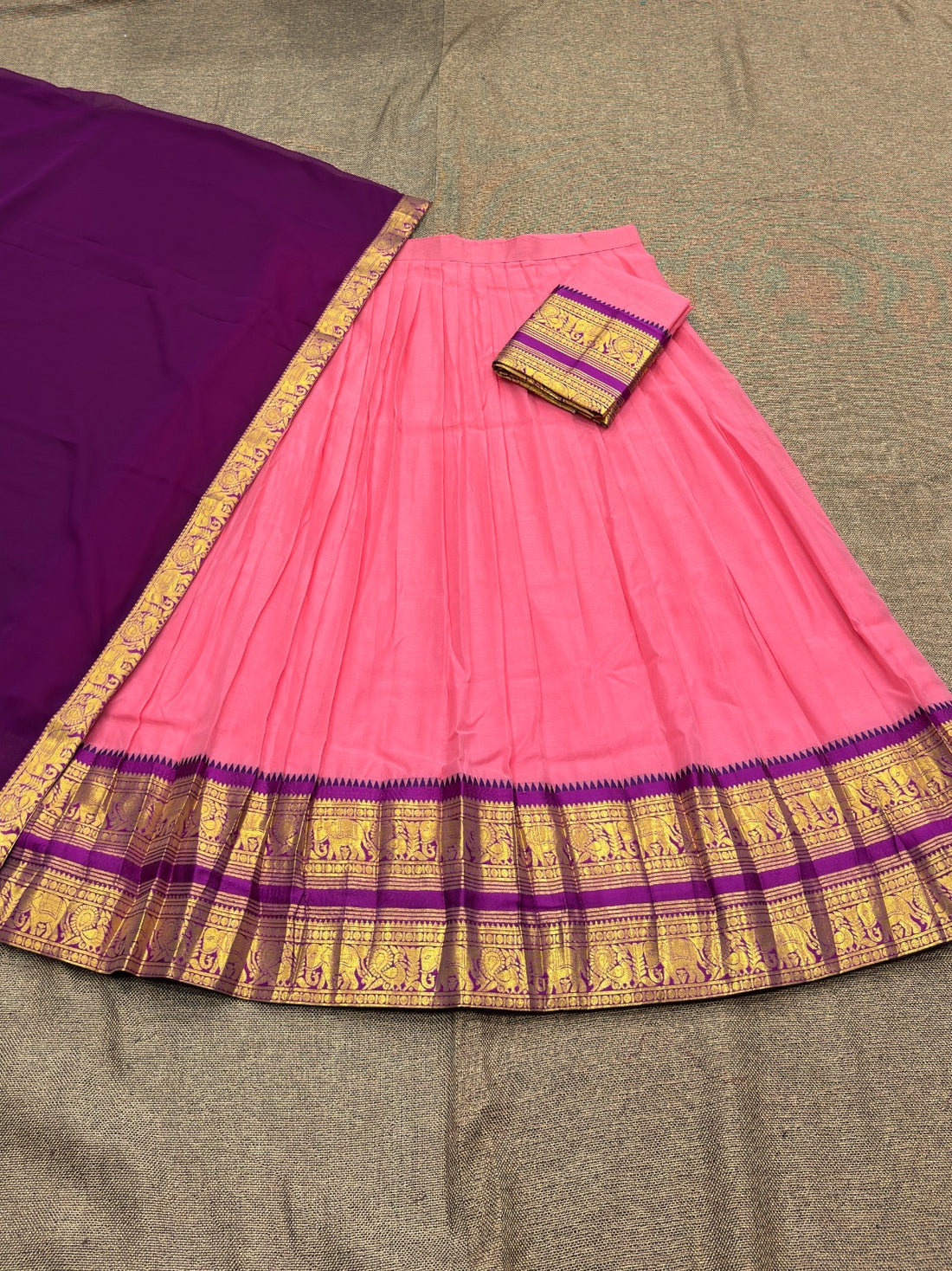 Kanjivaram style silk lehenga(NON-STORE)