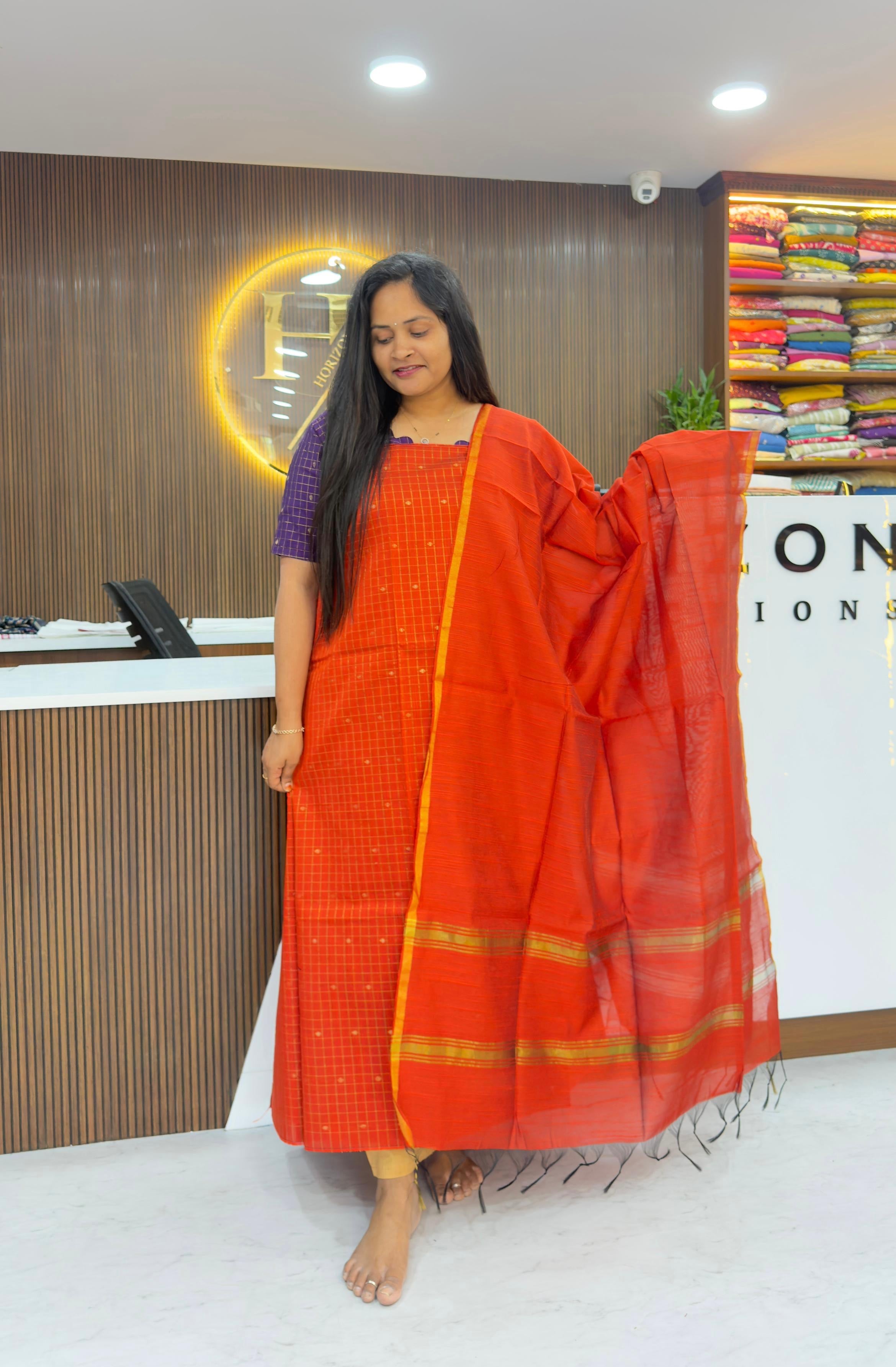 Raw silk pattu style unstitched dress materials