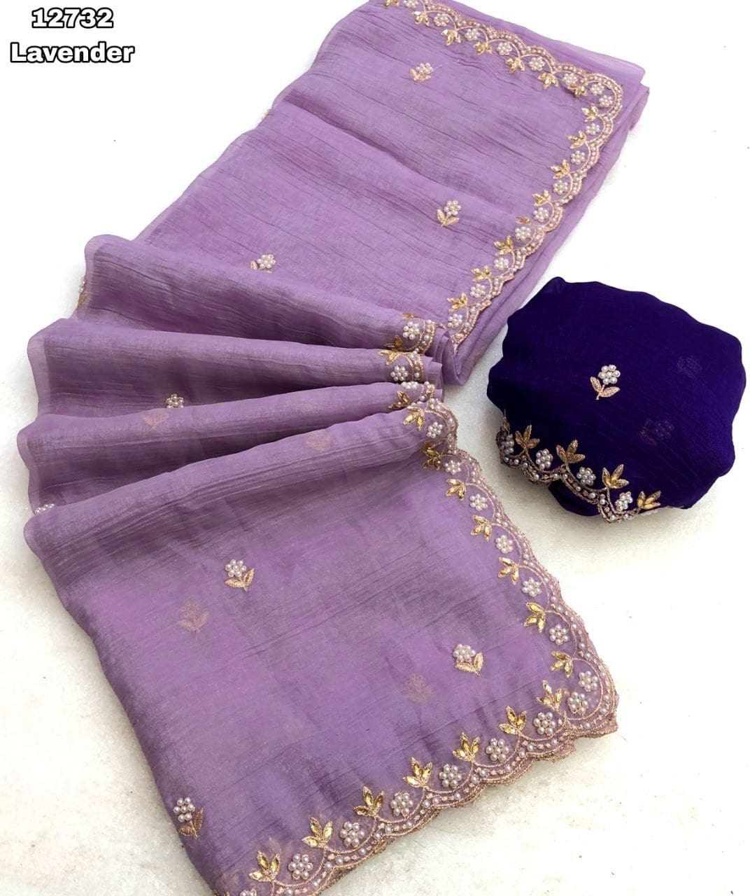 Lavender Party wear saree