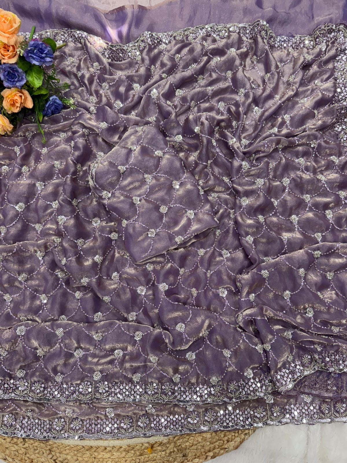 Sattin party wear saree