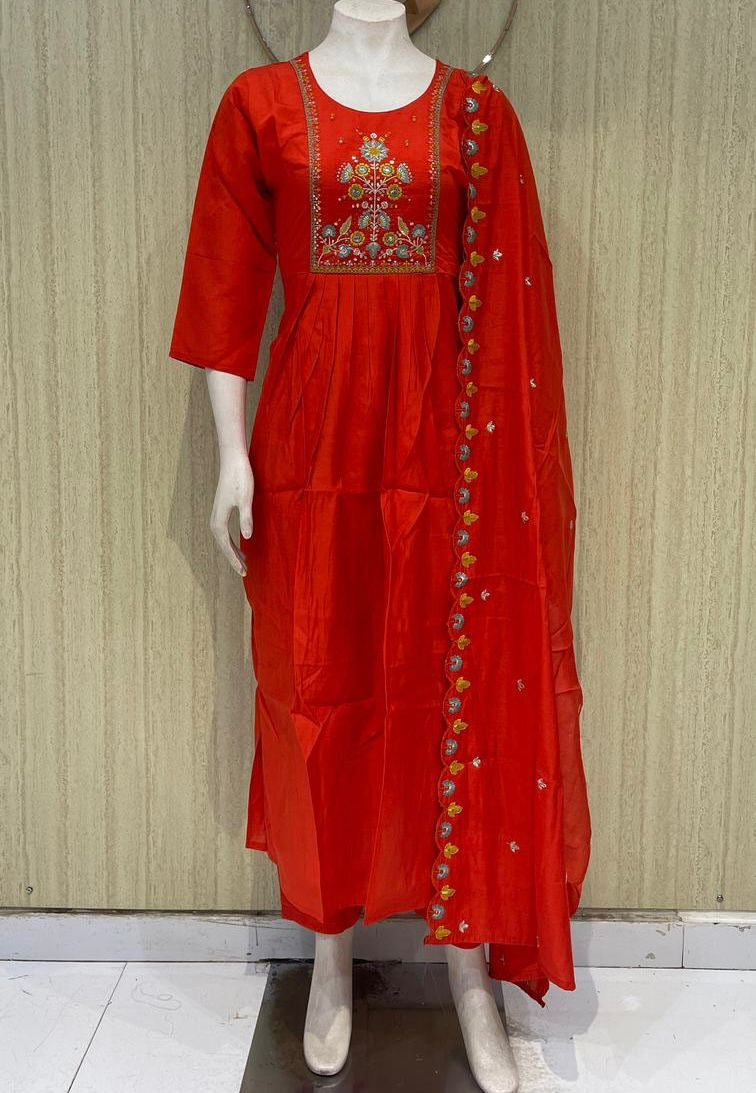 Mal chanderi three piece set