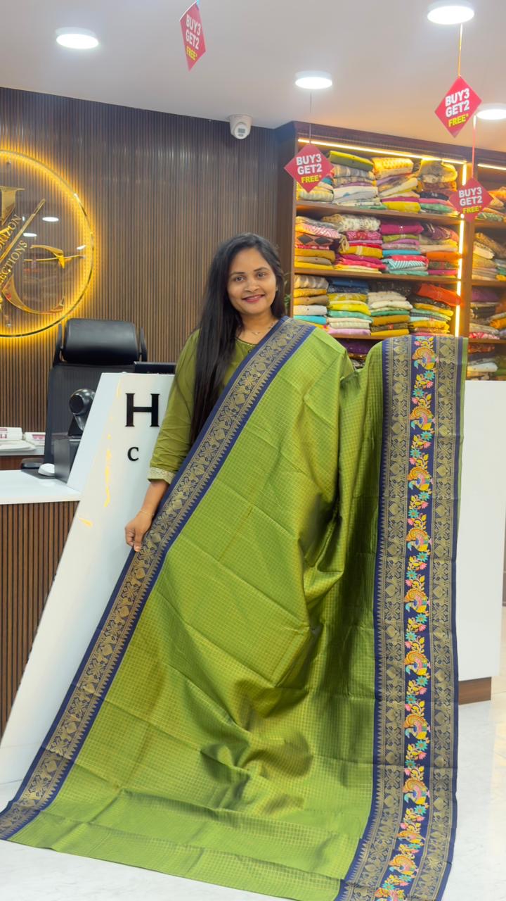 Vintage style sarees with Tanjore digital print across the border