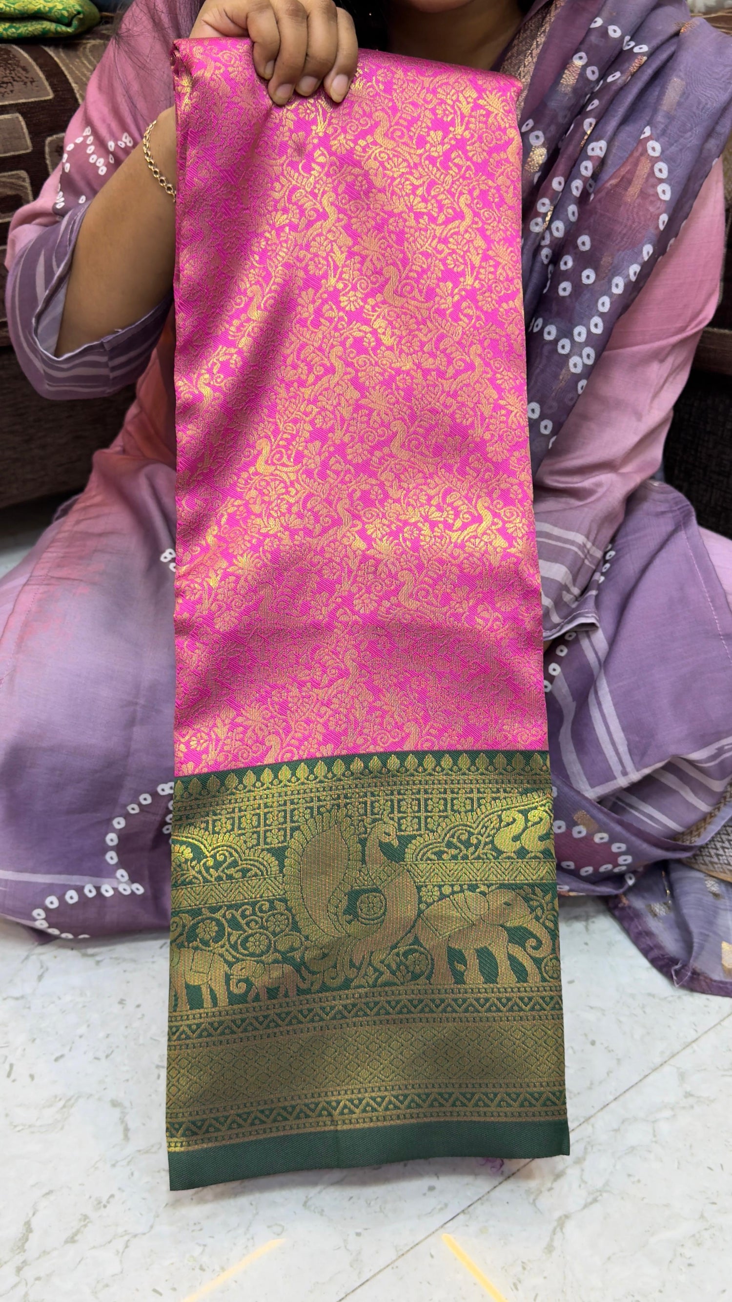 Korvai soft Meena Patti sarees