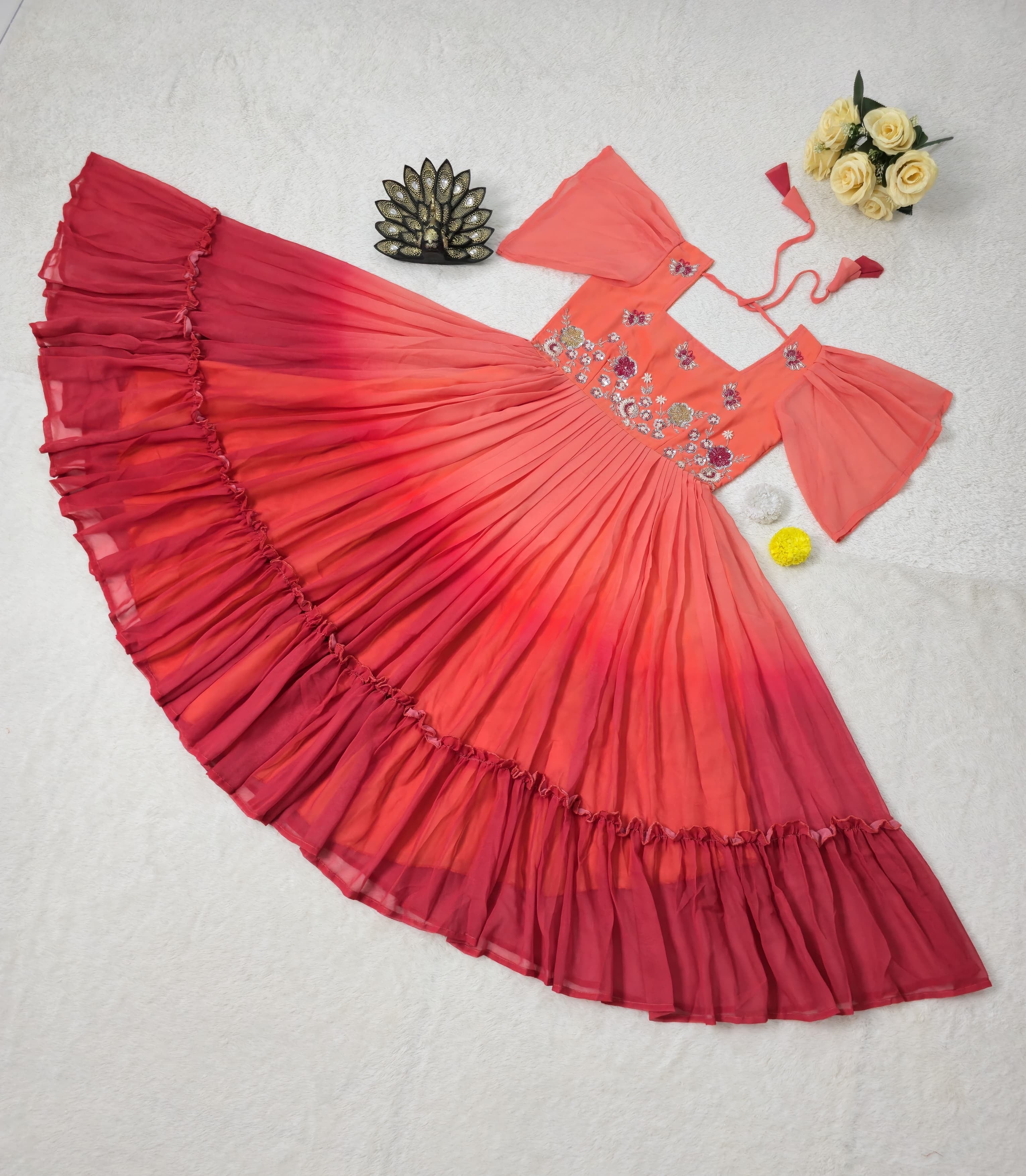 Premium Georgette frock With Hand Work