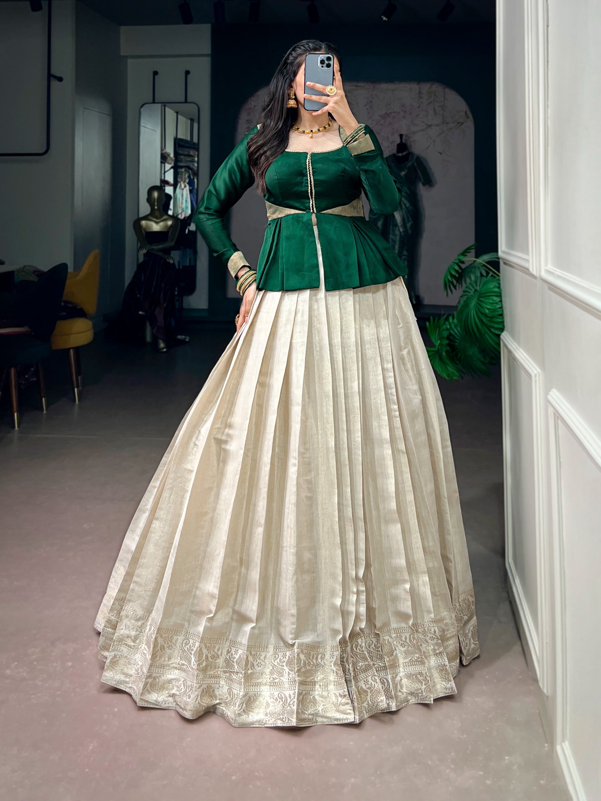 Kanchipuram lehenga with rich zari weaving(NON-STORE)