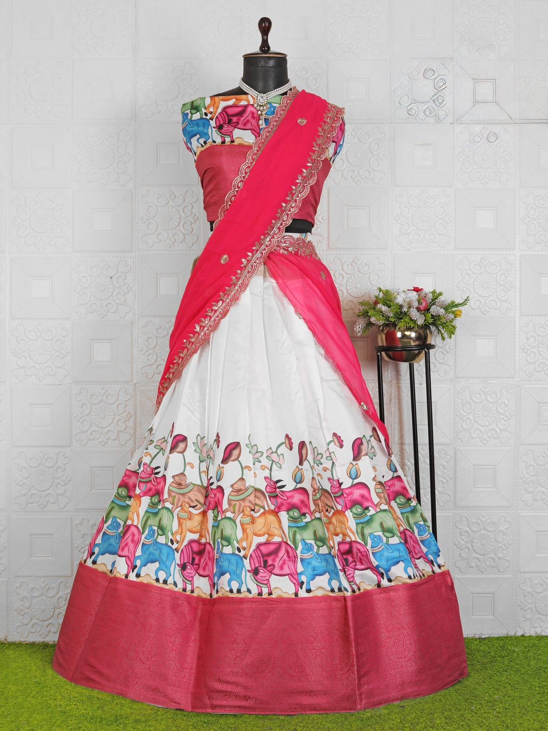 Kalamkari digital print lehengas