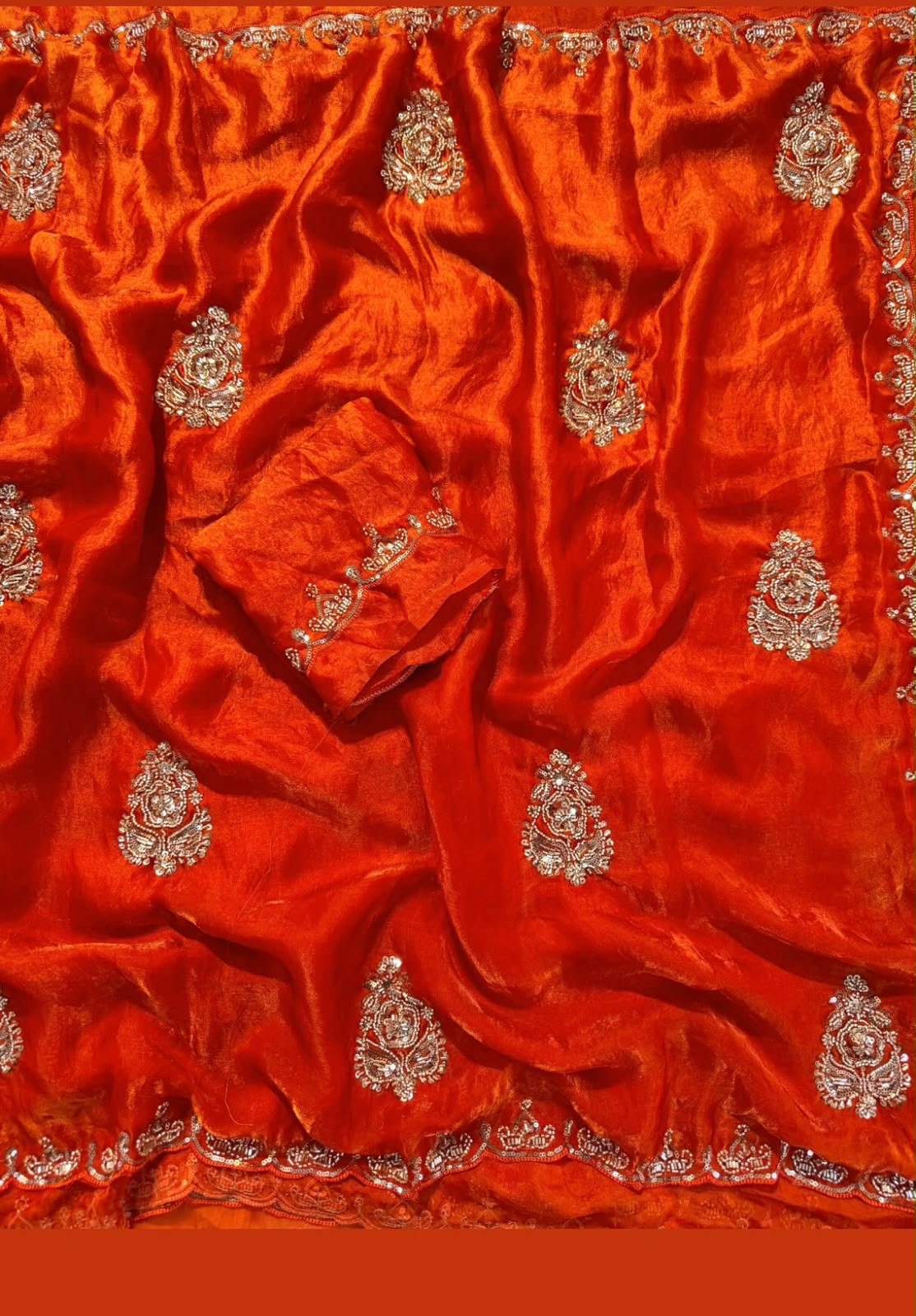 soft fancy Fandy fabric sequins saree with cut-work and handwork(NON-STORE)
