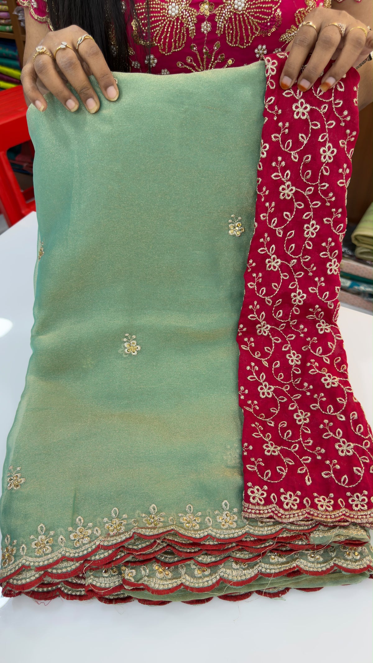 Soft  tissue party Wear sarees