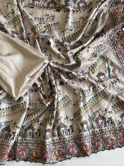 Varli Design Tussar Saree