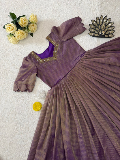 Kota Tissue Gown with maggam work(NON-STORE)