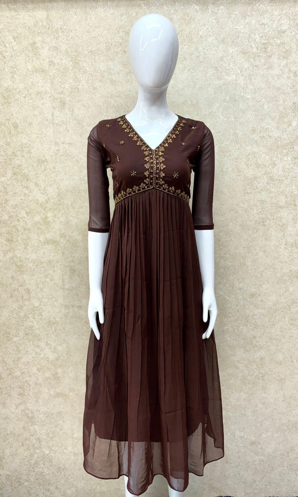 Georgette Alia cut frocks with maggam work