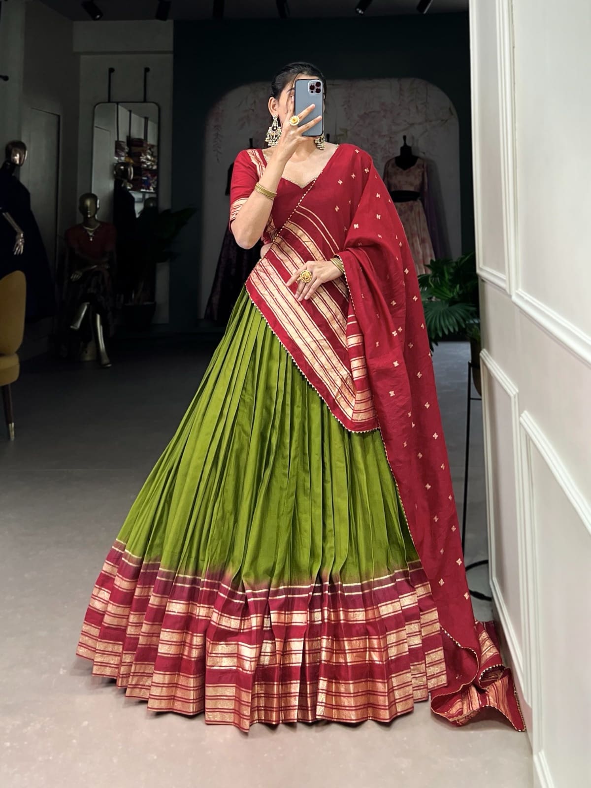 Dual shade lehenga