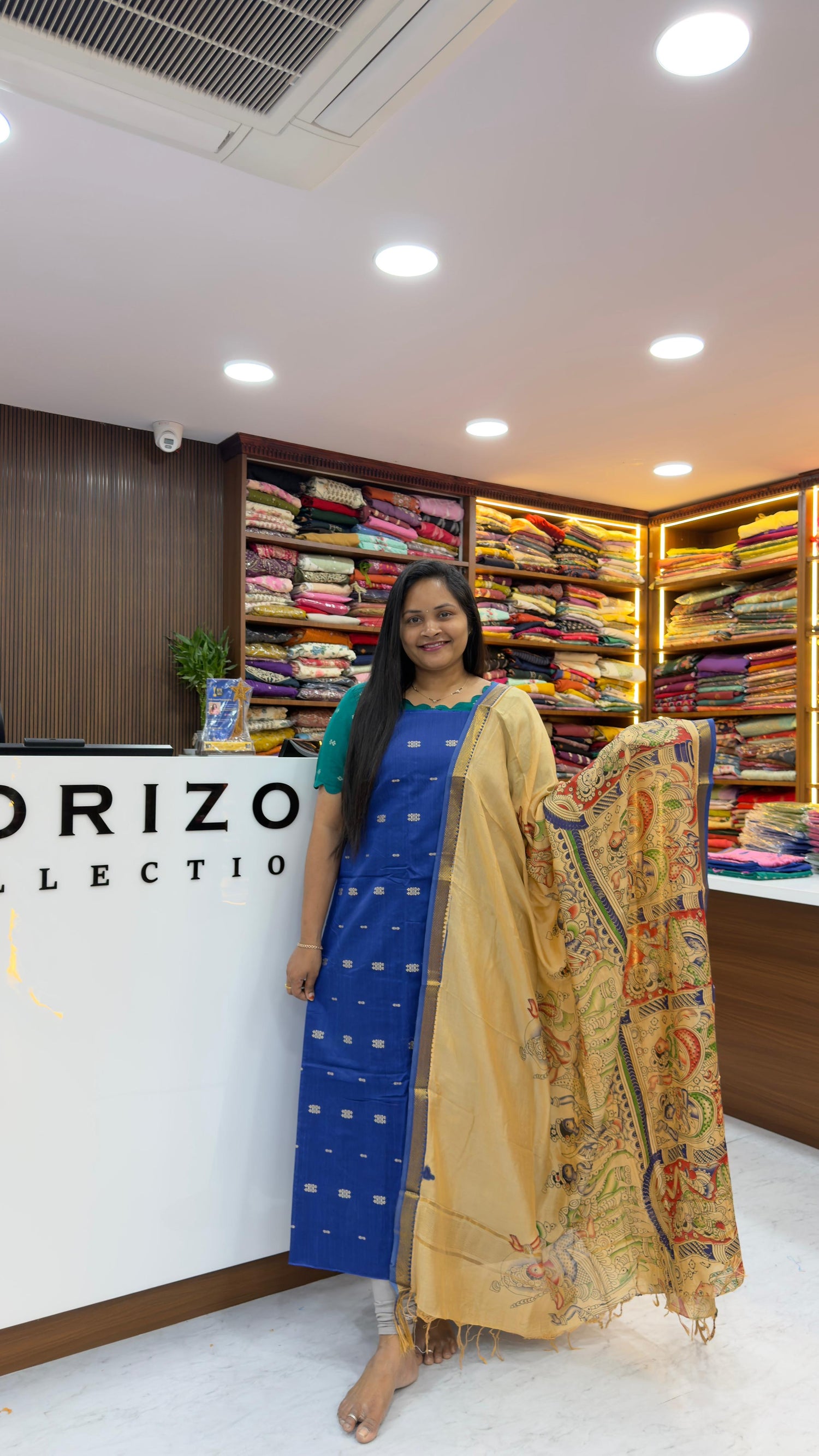 Raw silk dress material with Nellore silk nizam borders dupatta