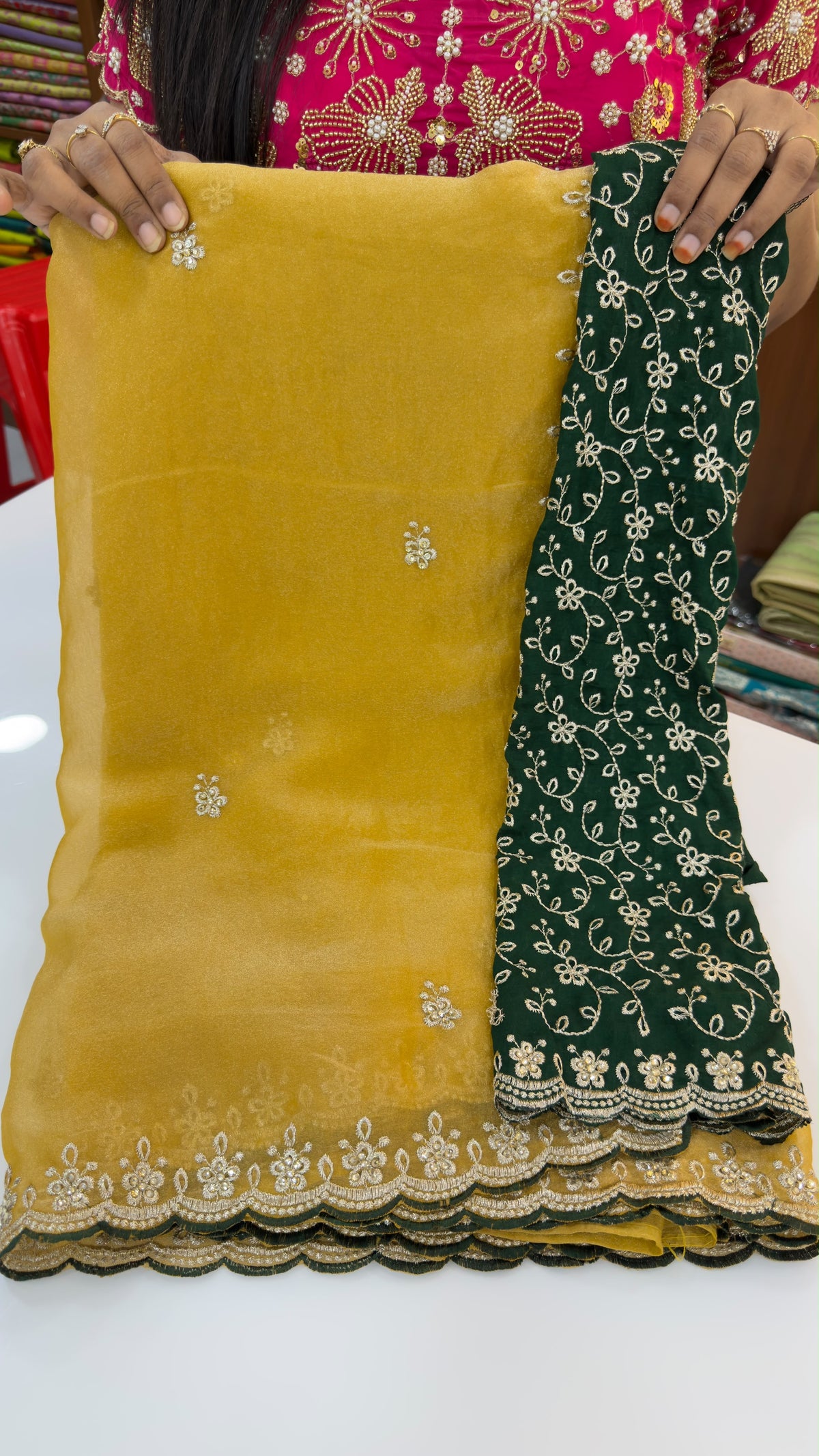 Soft  tissue party Wear sarees