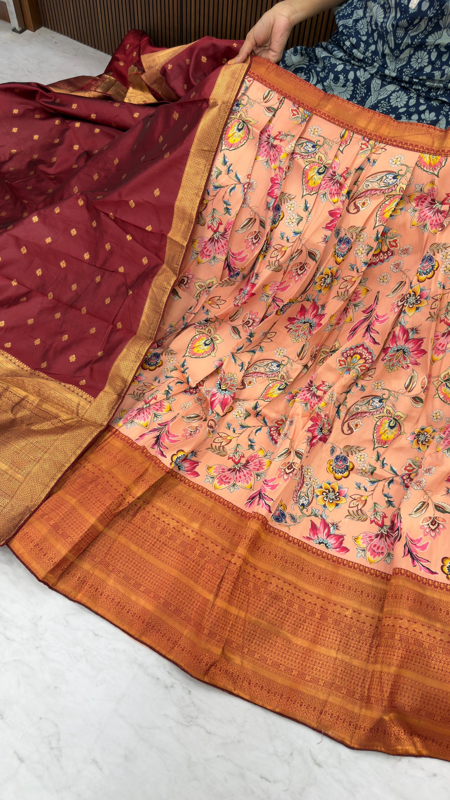 Kalamkari Banarasi Lehenga