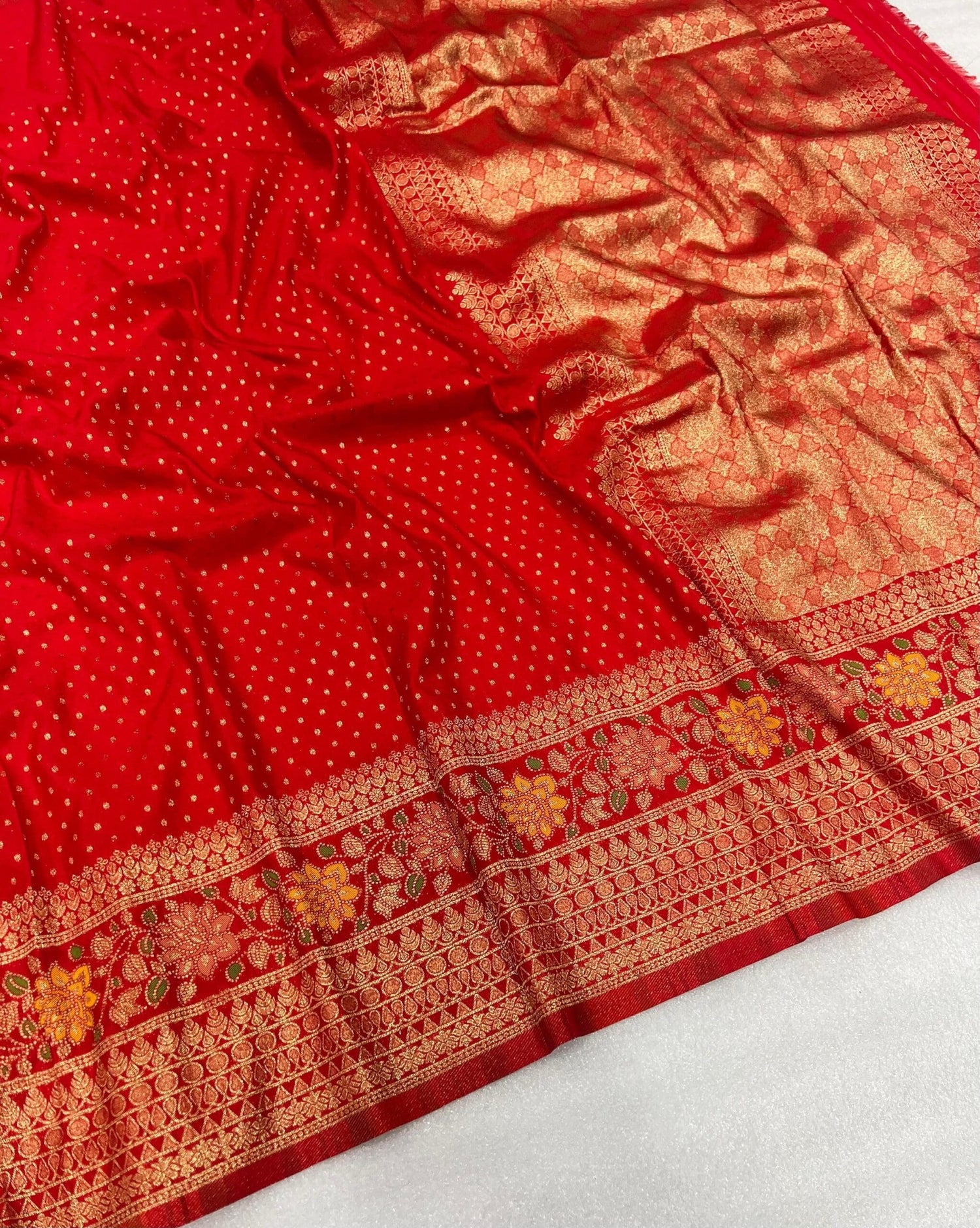 Meenakari Khadi Crep Saree