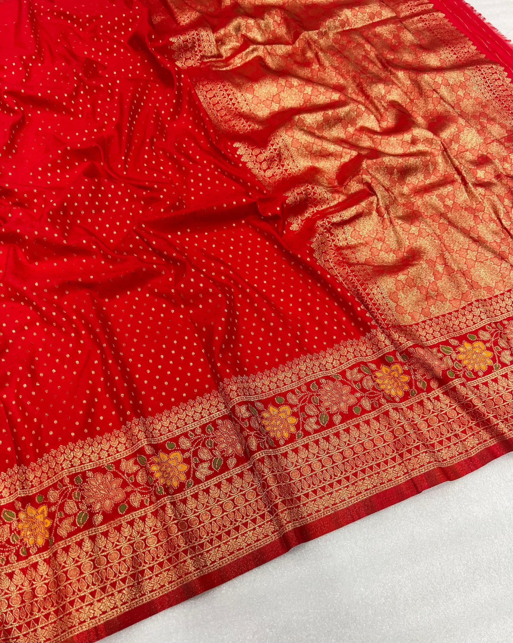 Meenakari Khadi Crep Saree
