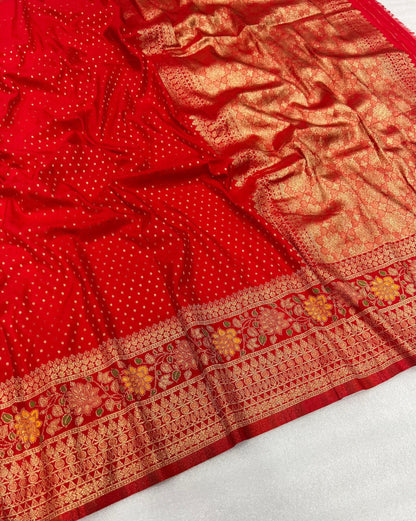 Meenakari Khadi Crep Saree