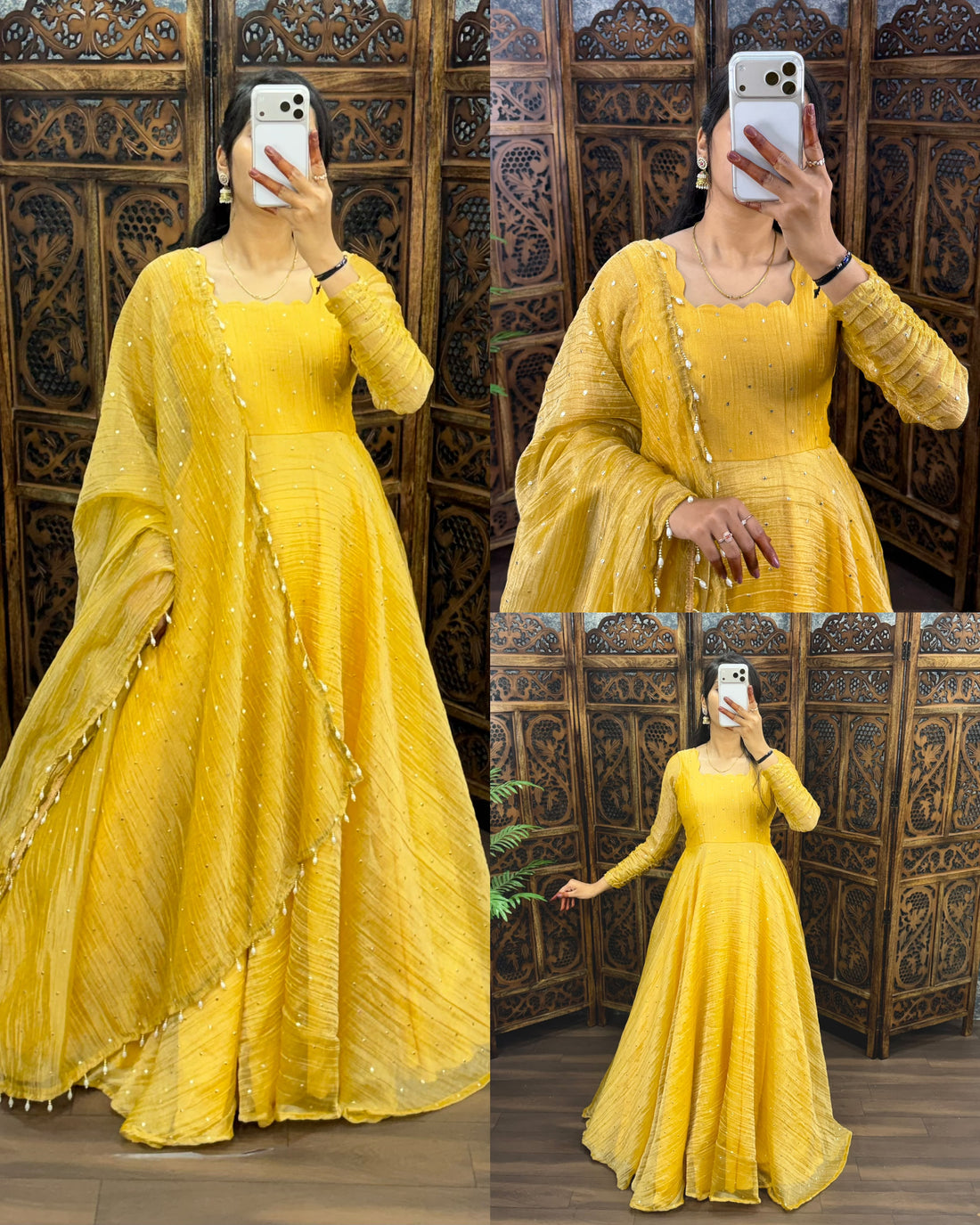 Premium South Salsa Silk Gown with Dupatta(NON-STORE)