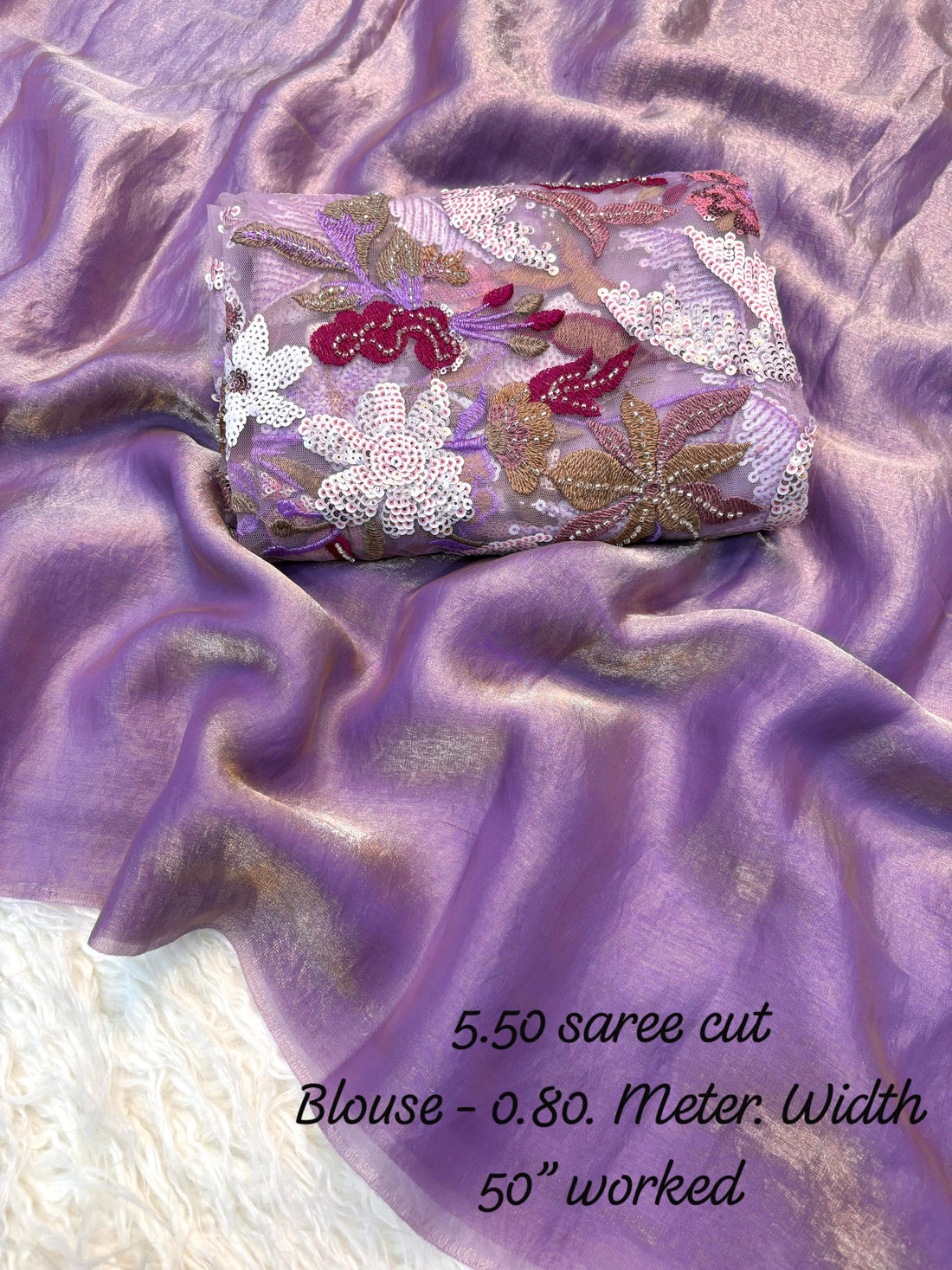 Space silk saree with heavy blouse