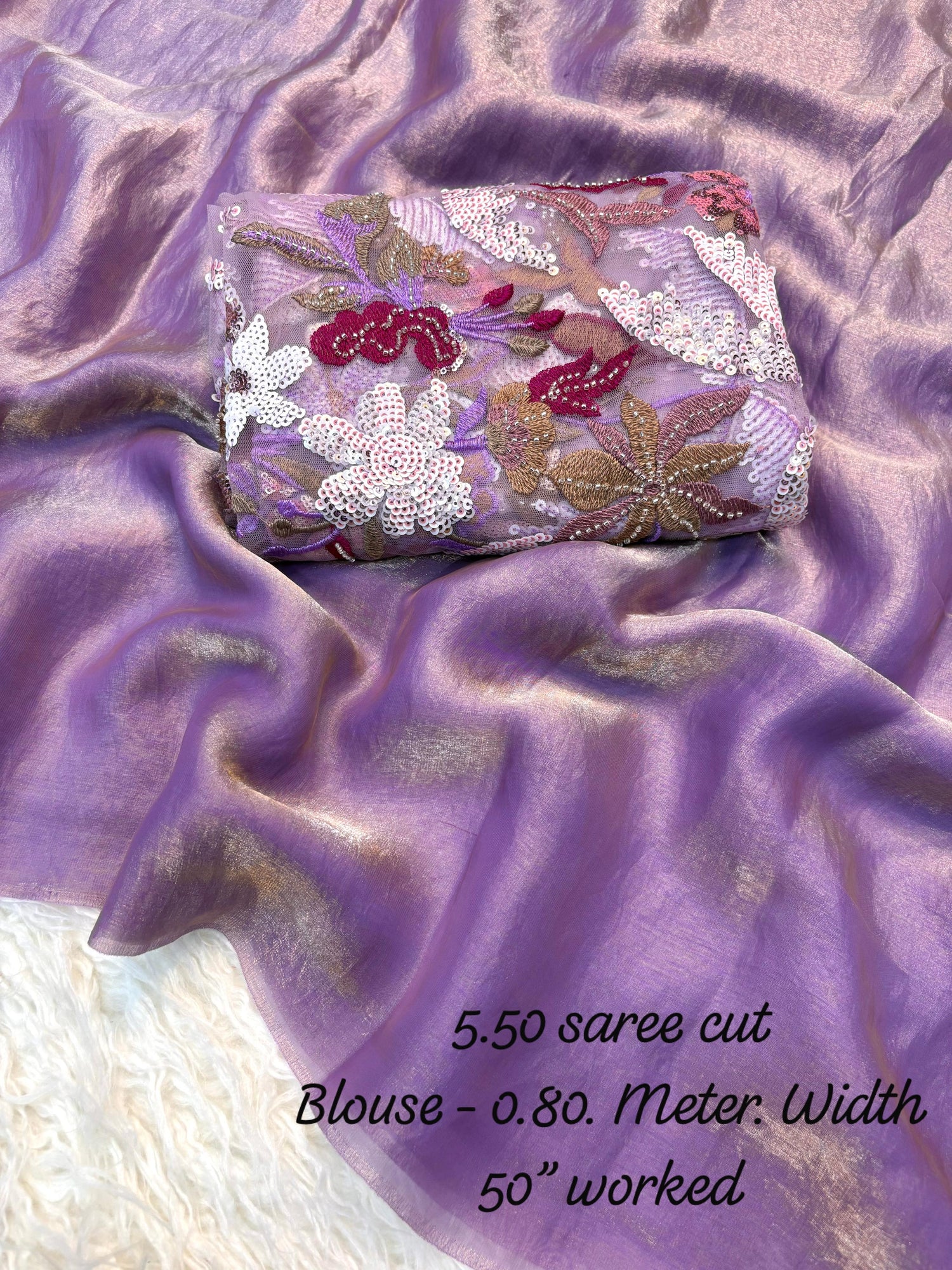 Space silk saree with heavy blouse