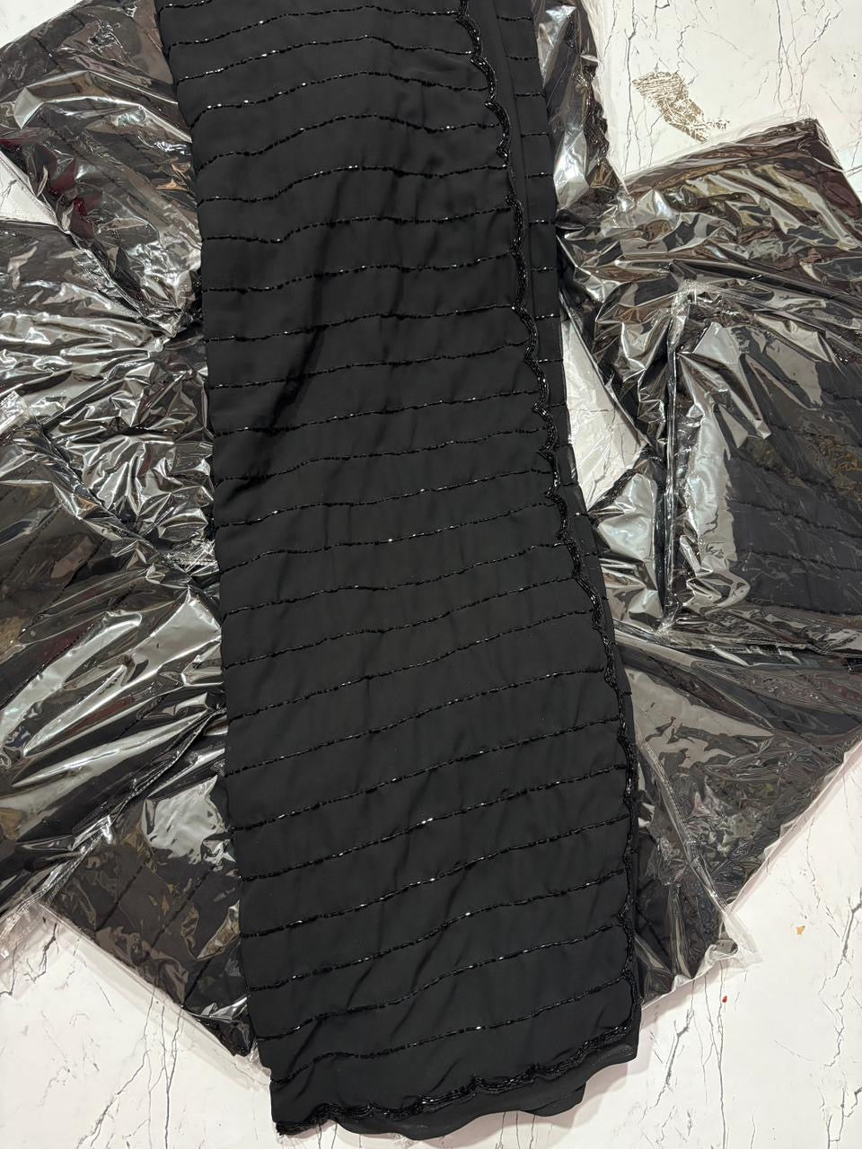 Black party wear saree-3