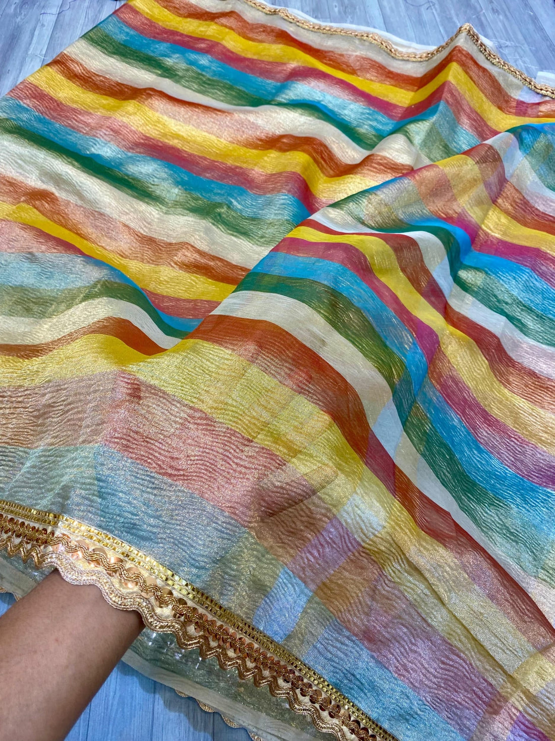Rainbow Tissue Saree