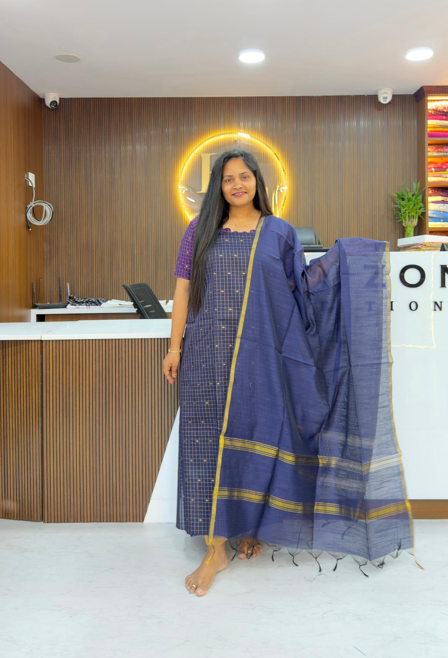 Raw silk pattu style unstitched dress materials