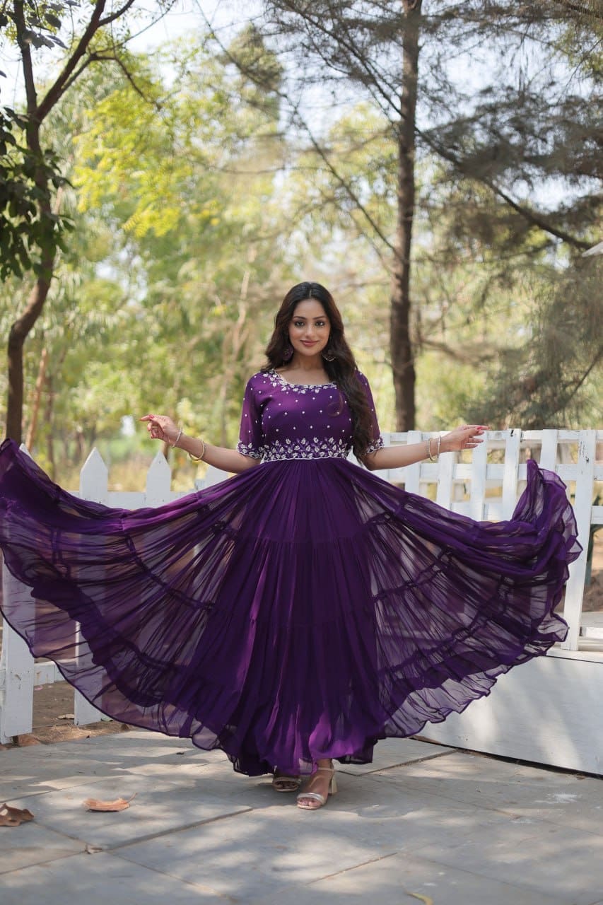 Full flared gowns