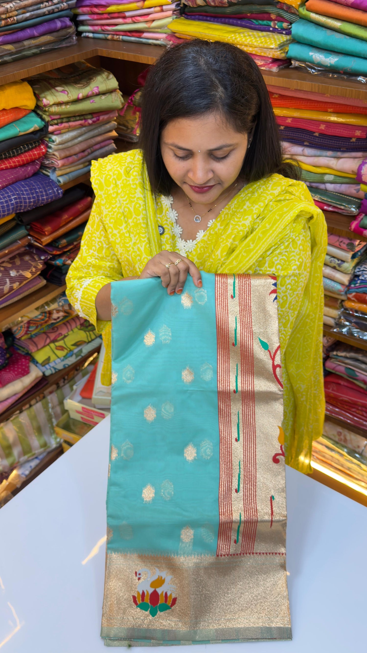 Tissue organza Paithani sarees