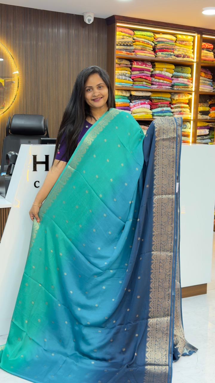 Triple shaded light weight fancy sarees